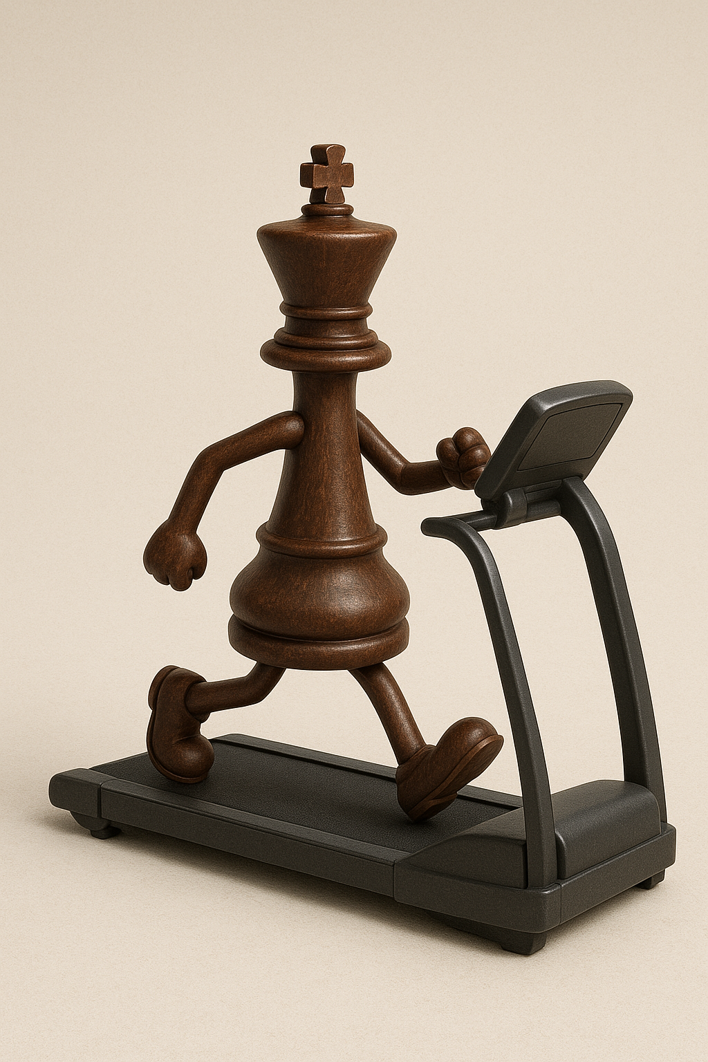 chess king on treadmill
